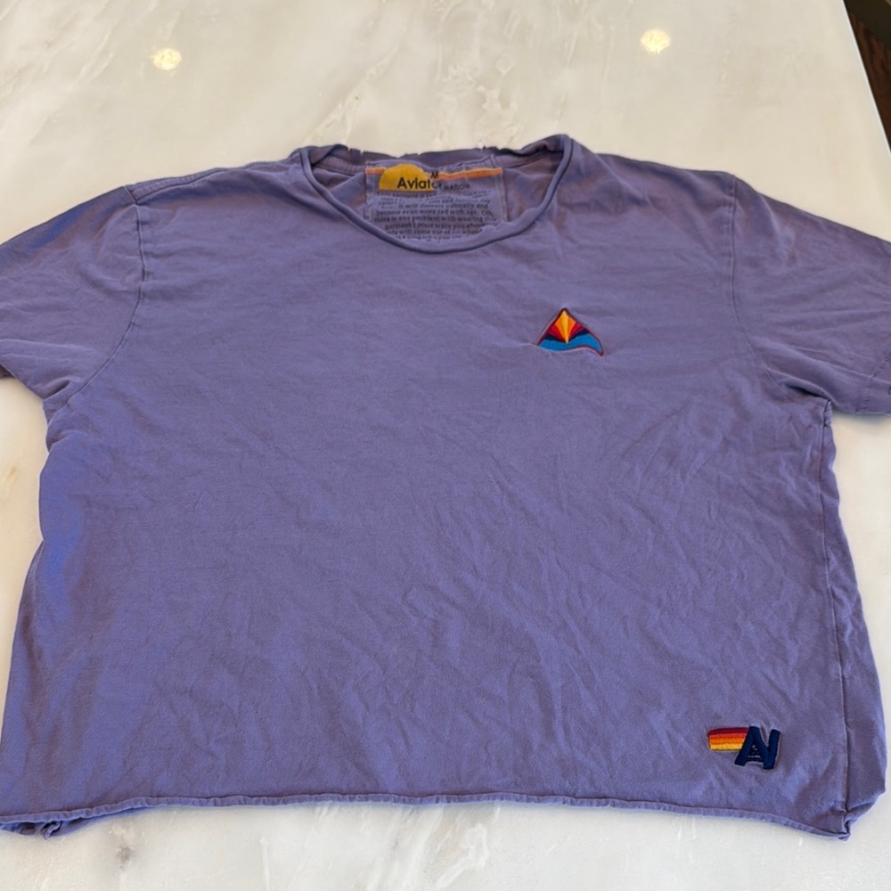 Aviator Nation Purple Tee with Logo- woman’s M